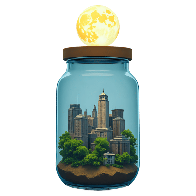 Free transparent PNG: Transparent City Jar Moonlight PNG Illustration for Nursery and Craft Projects