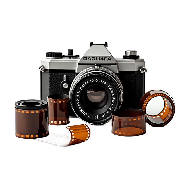 Free transparent PNG: Vintage Still Life with Camera and Film Rolls  Retro Photo Clipart, free downloadable png