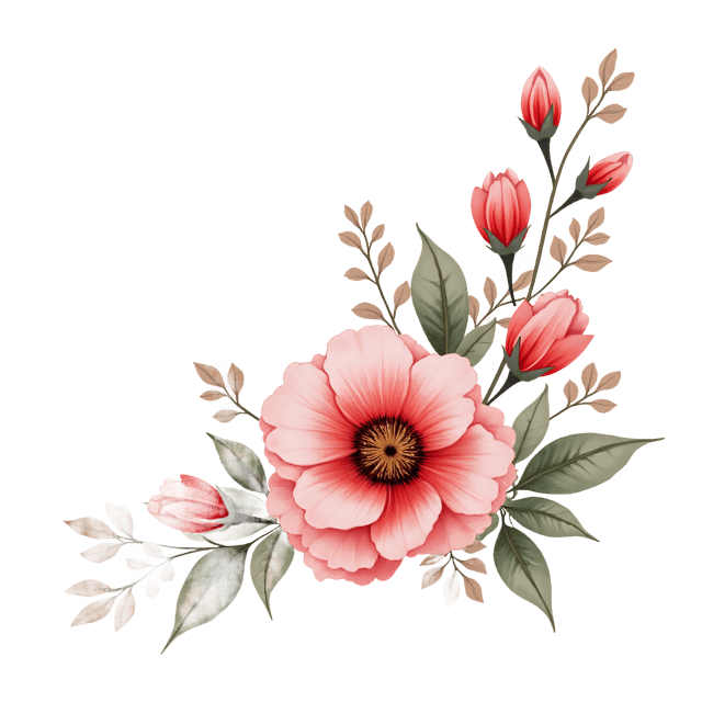 Free transparent PNG: Corner Floral Piece with Dusty Glow  Free Downloadable PNG