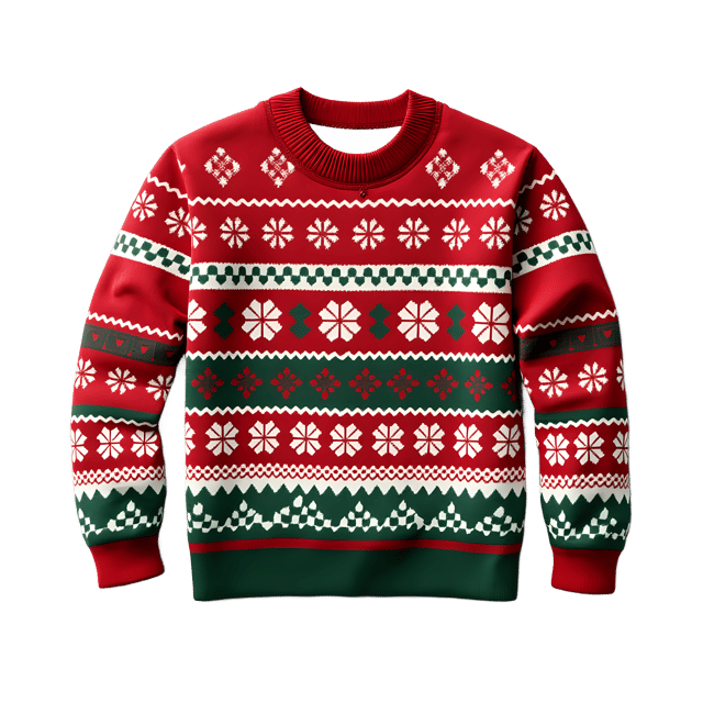 Free transparent PNG: Patterned Christmas Sweater PNG  Festive Holiday Clothing for Seasonal Design