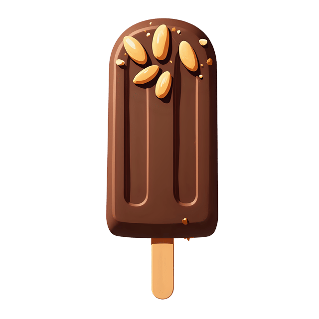Free transparent PNG: Chocolate Popsicle with Almond Topping  Dessert Clipart, free transparent png download