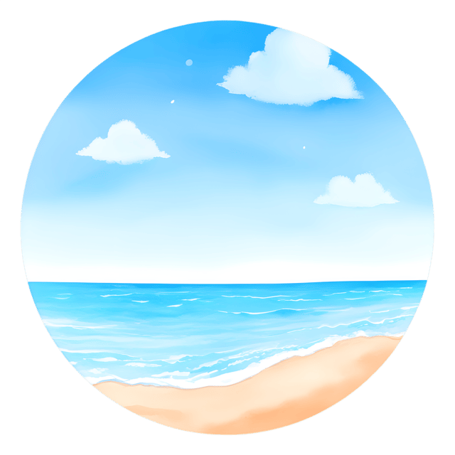 Free transparent PNG: Circular Sky Reflection Transparent PNG Design for Ocean and Nature Scenes
