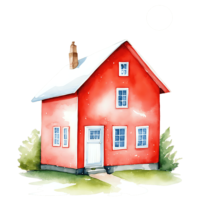 Free transparent PNG: Saltbox House Watercolor Illustration – Transparent PNG for Home Decor & Crafts