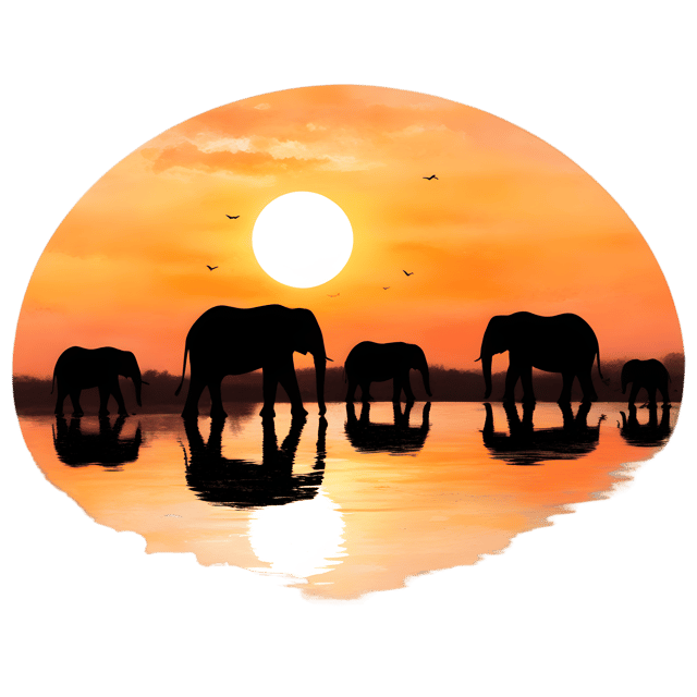 Free transparent PNG: Elephant Herd Silhouette PNG for Safari and Nature-Themed Imagery