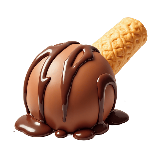 Free transparent PNG: Drizzled Chocolate Scoop with Wafer Roll  Dessert Clipart, free download png