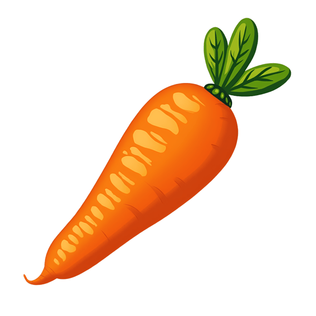 Free transparent PNG: Bright Orange Carrot Clipart with Smooth Exterior for Illustration and Design