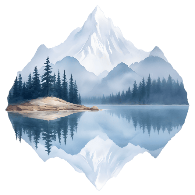 Free transparent PNG: Misty Mountains and Tranquil Lake PNG Background for Nature Scenes