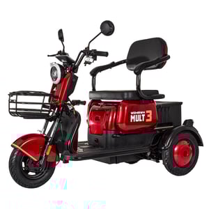Triciclo Eletrico Wehawk Modelo Mult 3 650w Bat 60v 20ah 3 Lugares Vermelho