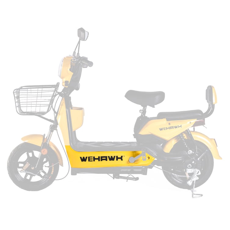 Carenagem Lateral 5 Direita Para Bicicleta Eletrica Basket 500w/Rz03/Wx03 Amarela Jn/Bk/Wd