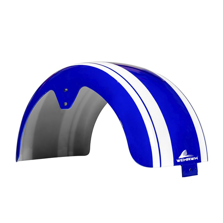 Paralama Traseiro 8 Para Scooter Eletrica X7/Rz07/Wx07/Nb Free/Rz10/Wx10 Azul/ Faixa Branca