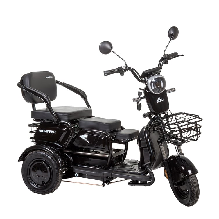Triciclo Eletrico Mult 3 Wx-T03 Wehawk 800w Bat 48v 20ah 3 Lugares Preto