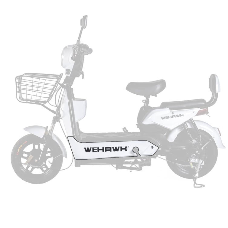 Carenagem Lateral 5 Esquerda Para Bicicleta Eletrica Basket 500w/Rz03/Wx03 Branca Wd