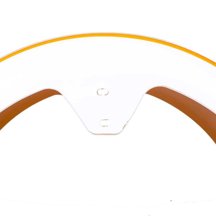 Paralama Traseiro 8 Para Scooter Eletrica X7/Rz07/Wx07/Nb Free/Rz10/Wx10 Branco/ Faixa Amarela