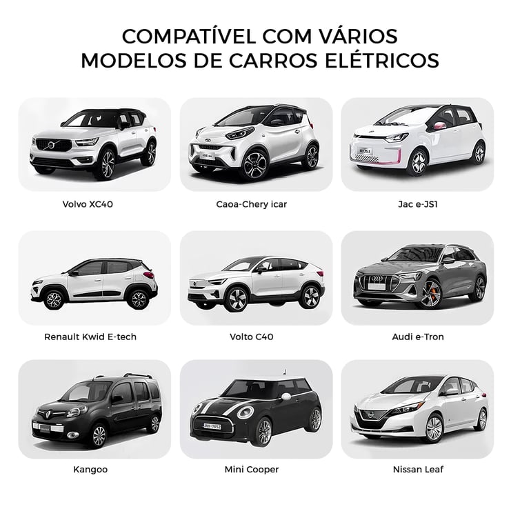 Carregador Veicular Portatil Sinotek M2-7-5000 7kw Cabo 5m T2 Monofasico 220v