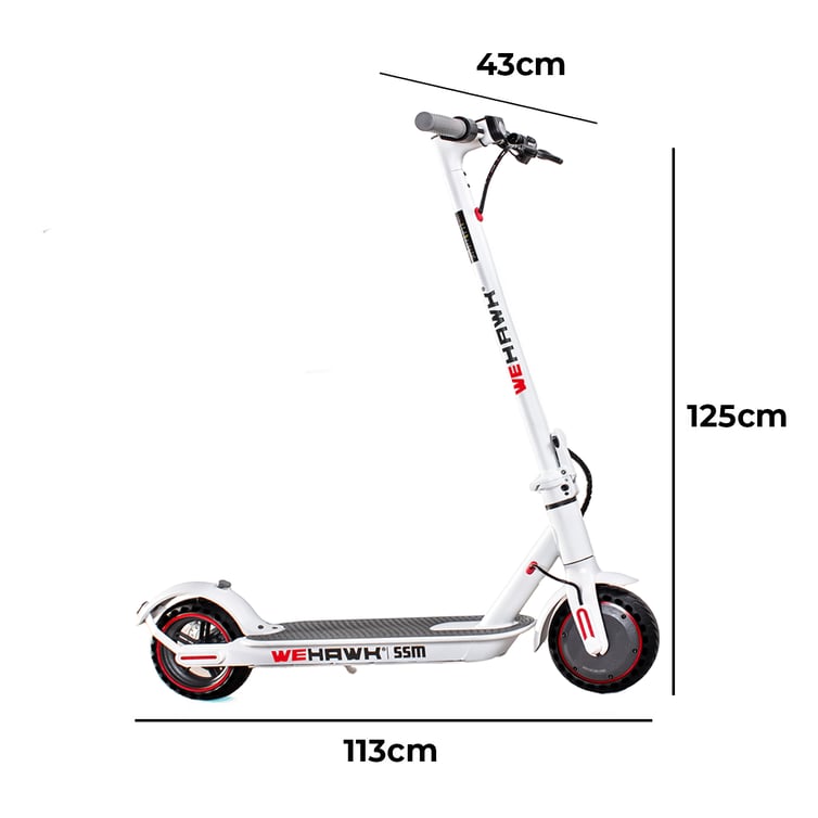 Patinete Eletrico Wehawk Ssm Hw01 450w Bat 36v 10ah Branco/Cinza New
