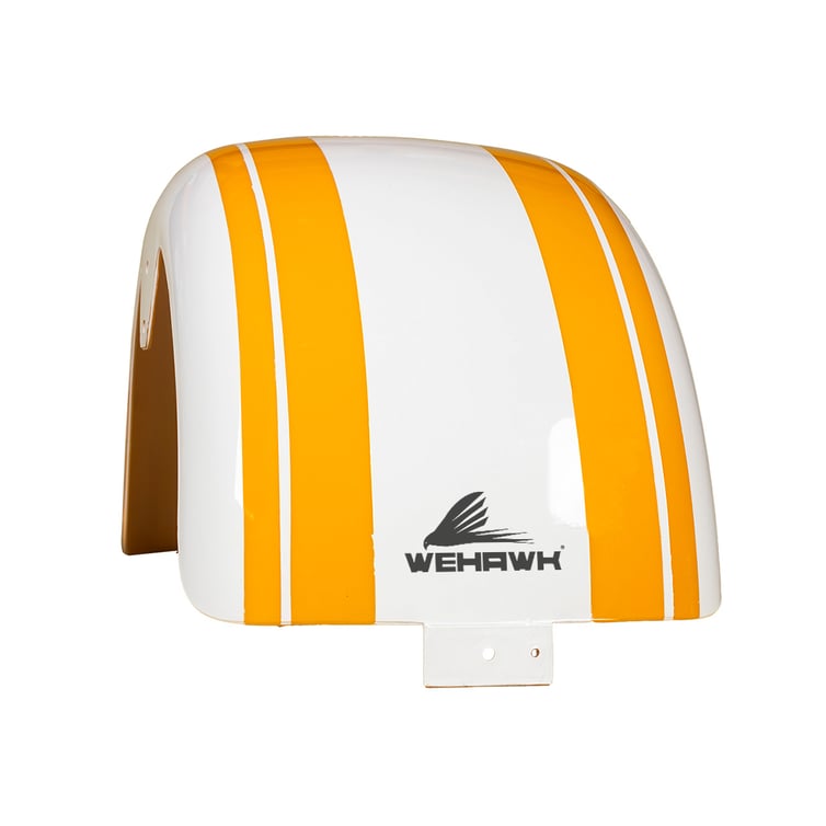 Paralama Traseiro 8 Para Scooter Eletrica X7/Rz07/Wx07/Nb Free/Rz10/Wx10 Branco/ Faixa Amarela