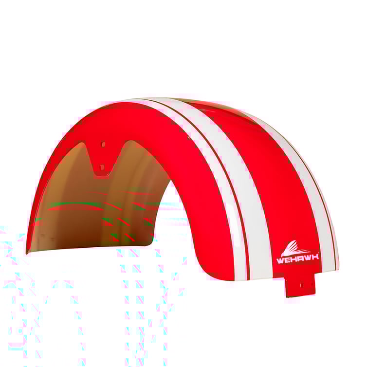 Paralama Traseiro 8 Para Scooter Eletrica X7/Rz07/Wx07/Nb Free/Rz10/Wx10 Vermelho/ Faixa Branca