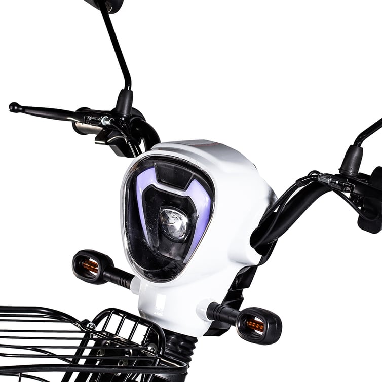 Bicicleta Eletrica Scooter Wehawk Basket Hw500 500w Bat 48v 12ah Branca