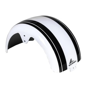 Paralama Traseiro 8 Para Scooter Eletrica X7/Rz07/Wx07/Nb Free/Rz10/Wx10 Branco/ Faixa Preta