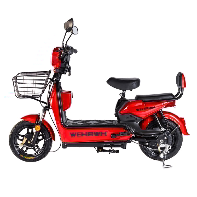 Bicicleta Scooter Eletrica Basket Wehawk 500w Bat 48v 12ah Vermelha