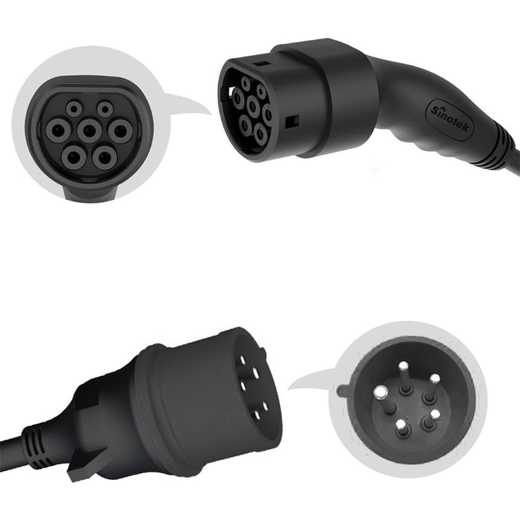 Carregador Veicular Portatil Sinotek M2-7-5000 7kw Cabo 5m T2 Monofasico 220v