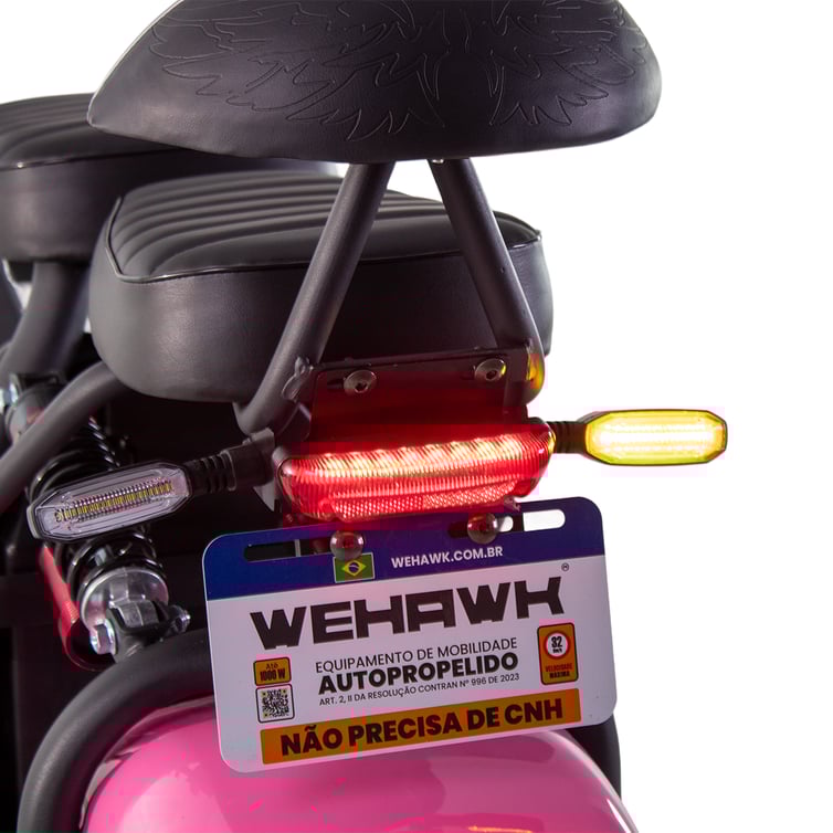 Scooter Bicicleta Eletrica Nb Free Wx-10 Wehawk 1000w Bat 60v 20ah 2 Lugares Rosa New