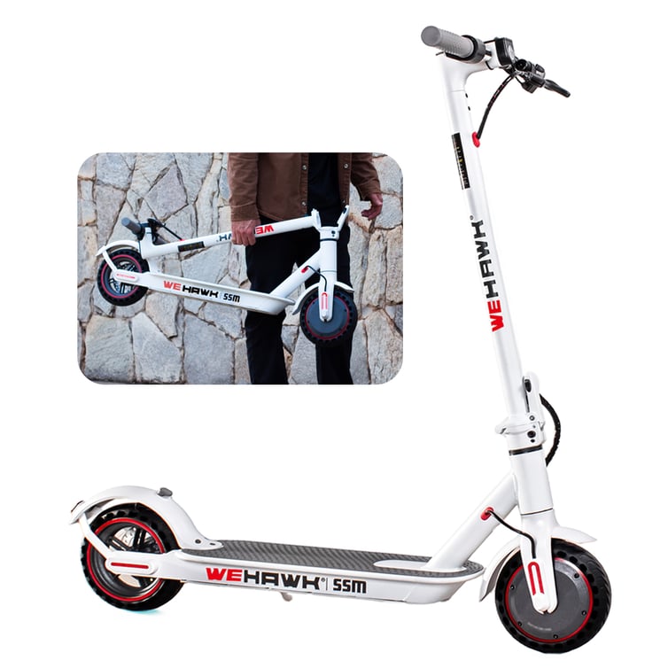 Patinete Eletrico Wehawk Ssm Hw01 450w Bat 36v 10ah Branco/Cinza New