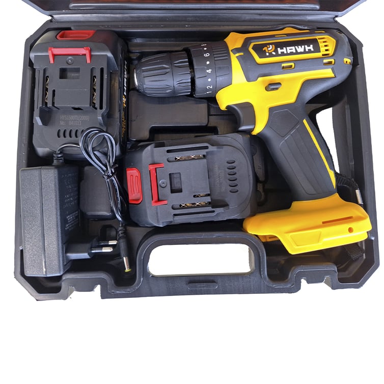 Parafusadeira E Furadeira De Impacto 20v 3/8" Bivolt 1.5ah Li-Ion Hw1046i Duas Baterias Hawk