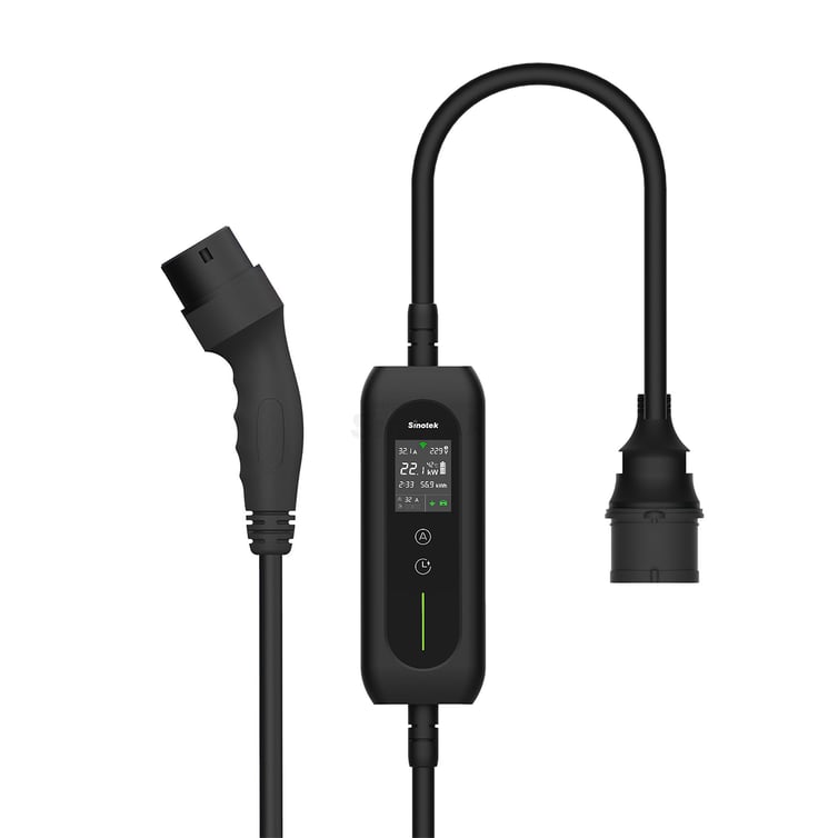 Carregador Veicular Portatil Sinotek M2-7-5000 7kw Cabo 5m T2 Monofasico 220v