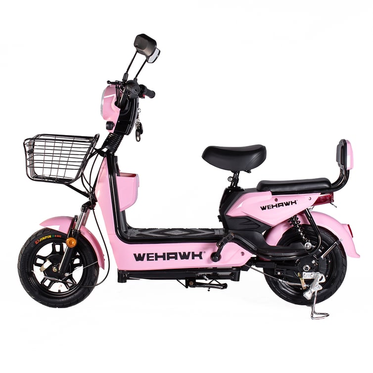Bicicleta Scooter Eletrica Basket Wehawk 500w Bat 48v 12ah Rosa