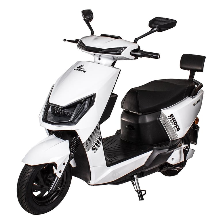 Scooter Eletrica Bicicleta Wehawk Modelo Super 1000w Bat 60v 20ah 2 Lugares White