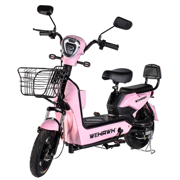 Bicicleta Scooter Eletrica Basket Wehawk 500w Bat 48v 12ah Rosa