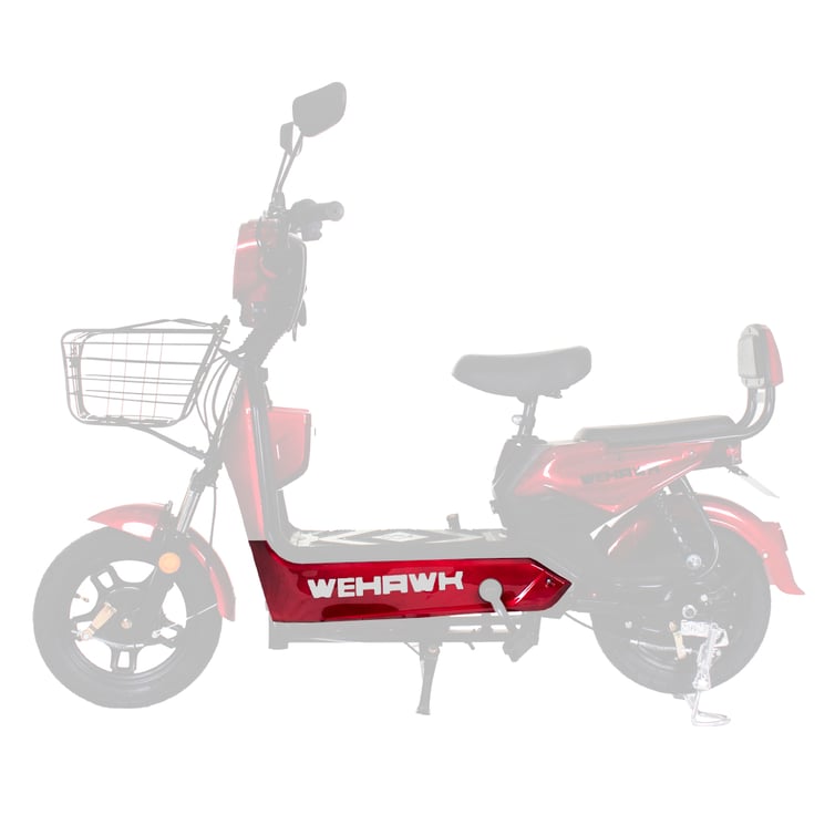 Carenagem Lateral Da Bateria Para Bicicleta Basket/Wd Lado Esquerda Red Bordo