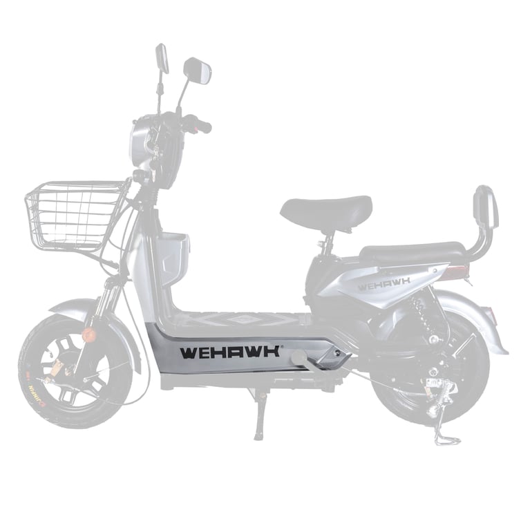 Carenagem Lateral Direita Da Bateria Para Bicicleta Eletrica Basket/Plus/Wd Cinza