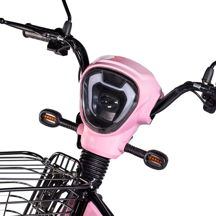 Bicicleta Scooter Eletrica Basket Wx-03 Wehawk 500w Bat 48v 12ah Rosa