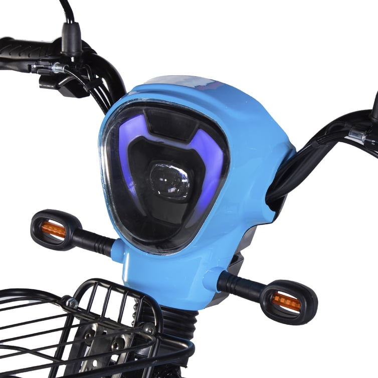 Carenagem Do Farol 1 Para Bicicleta Eletrica Basket 500w/Rz03/Wx03 Azul Miami Jn/Eb