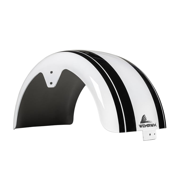 Paralama Traseiro 8 Para Scooter Eletrica X7/Rz07/Wx07/Nb Free/Rz10/Wx10 Branco/ Faixa Preta