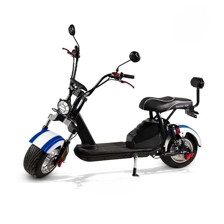 SCOOTER ELETRICA WEHAWK MODELO X16 2000W BAT 60V 20AH 2 LUGARES WHITE/BLUE GE.04