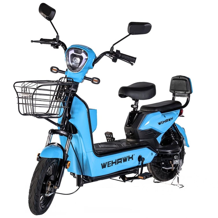 Bicicleta Eletrica Scooter Wehawk Basket Hw500 500w Bat 48v 12ah Azul Miami