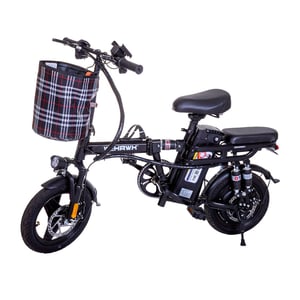 Bicicleta Scooter Eletrica Dobravel Basket Wx-33 Wehawk 350w Bat 48v 12ah Preta