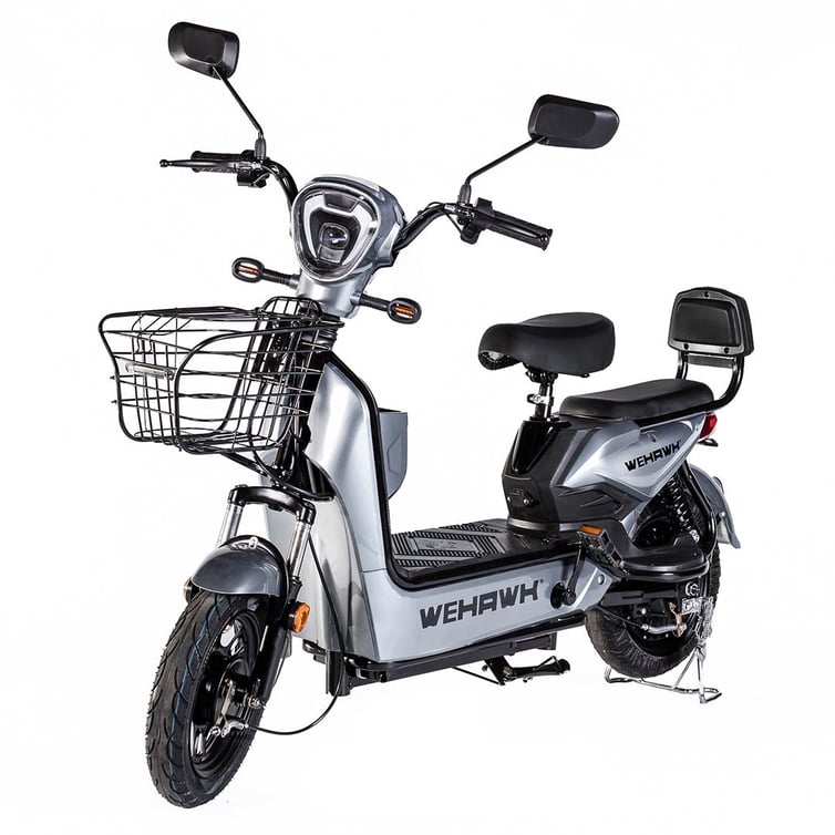 Bicicleta Scooter Eletrica Basket Wehawk 500w Bat 48v 12ah Cinza