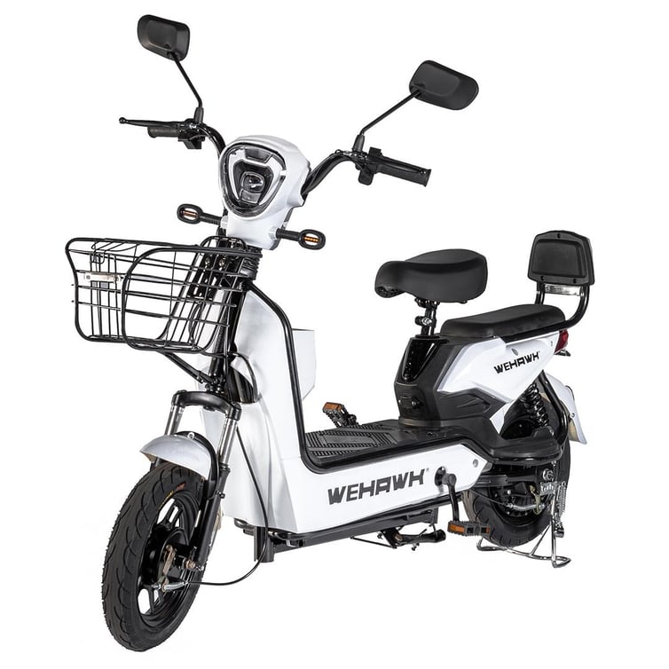 Bicicleta Scooter Eletrica Basket Wehawk 500w Bat 48v 12ah Branca