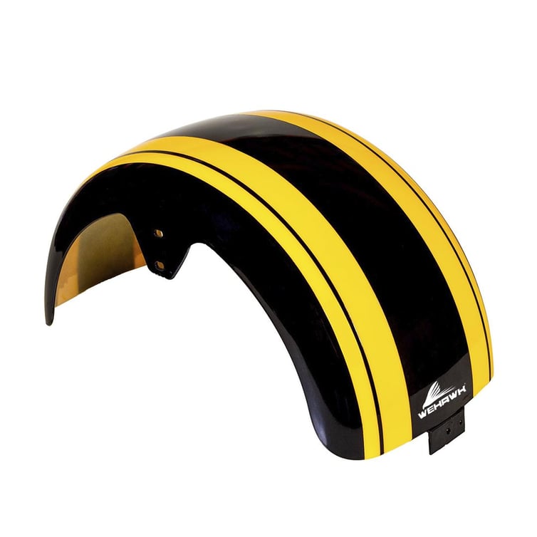 Paralama Traseiro 8 Para Scooter Eletrica X7/Rz07/Wx07/Nb Free/Rz10/Wx10 Preto/ Faixa Amarela