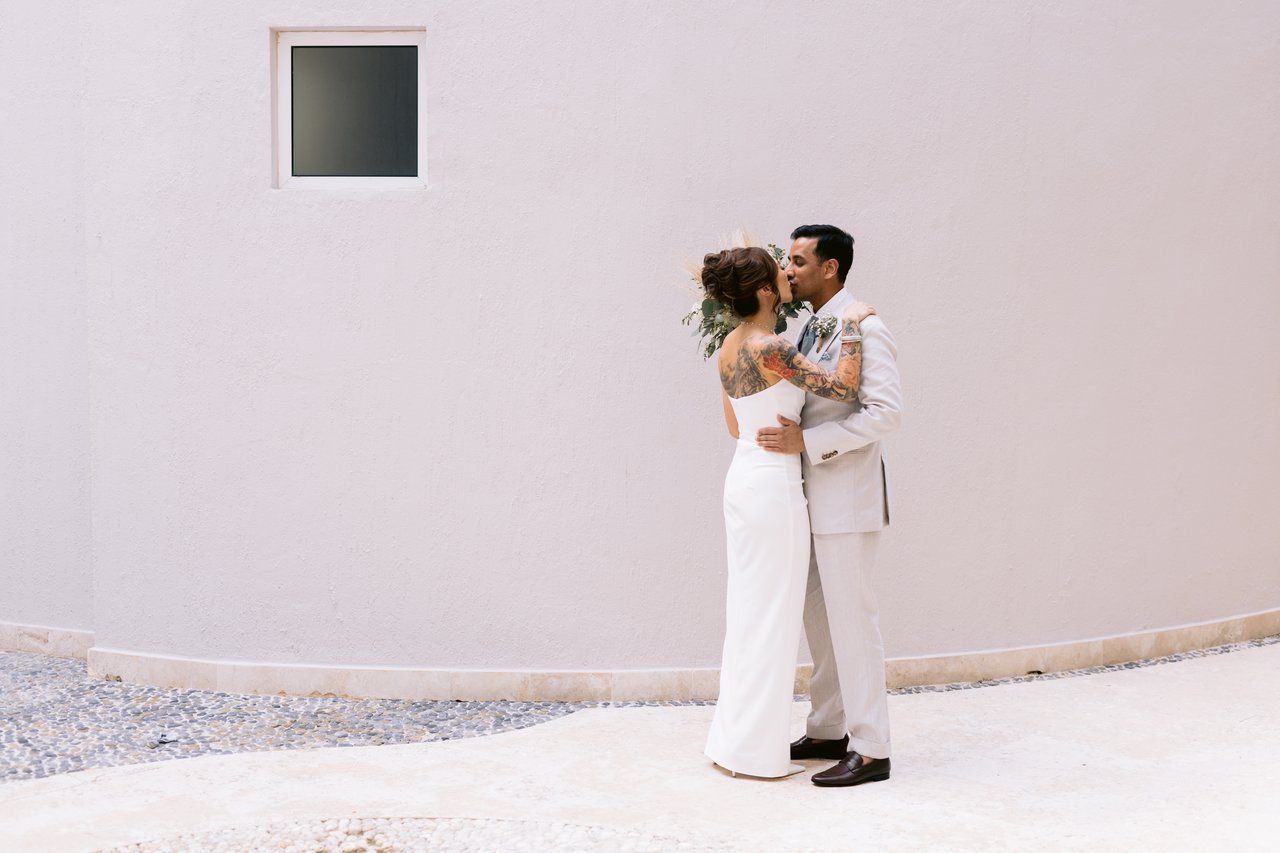 The first look embrace