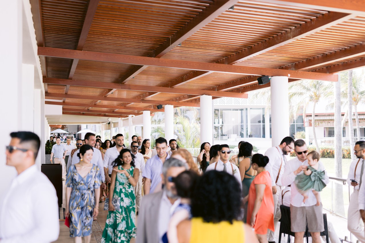 Guests arriving for the ceremony