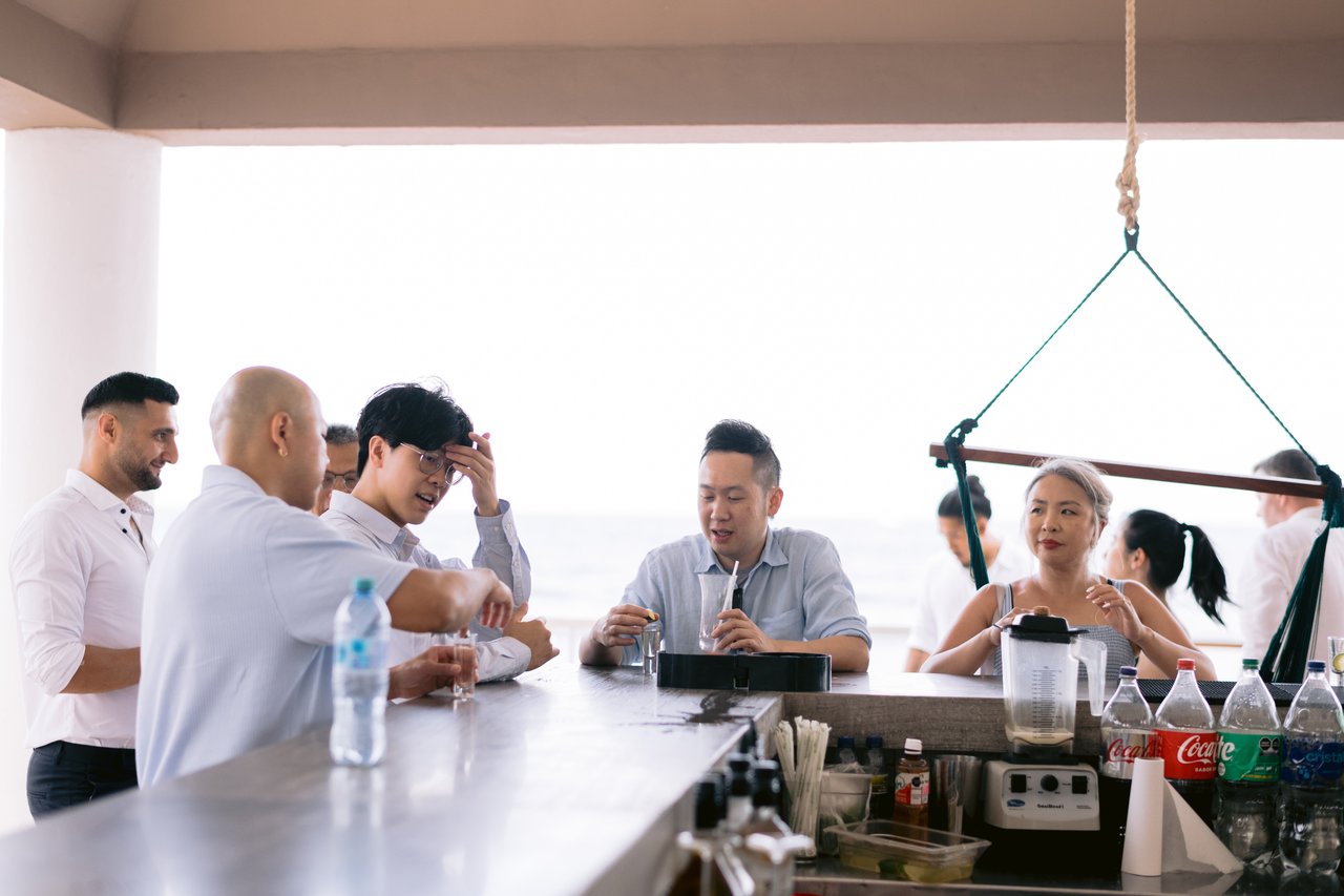 The bar during cocktail hour