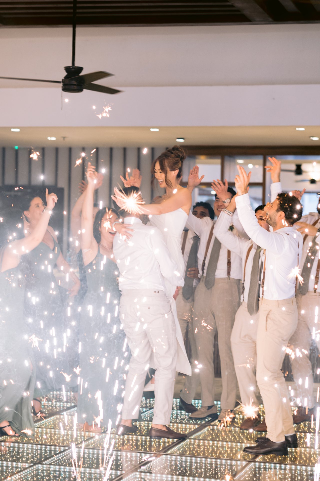 Sparklers on the dance floor