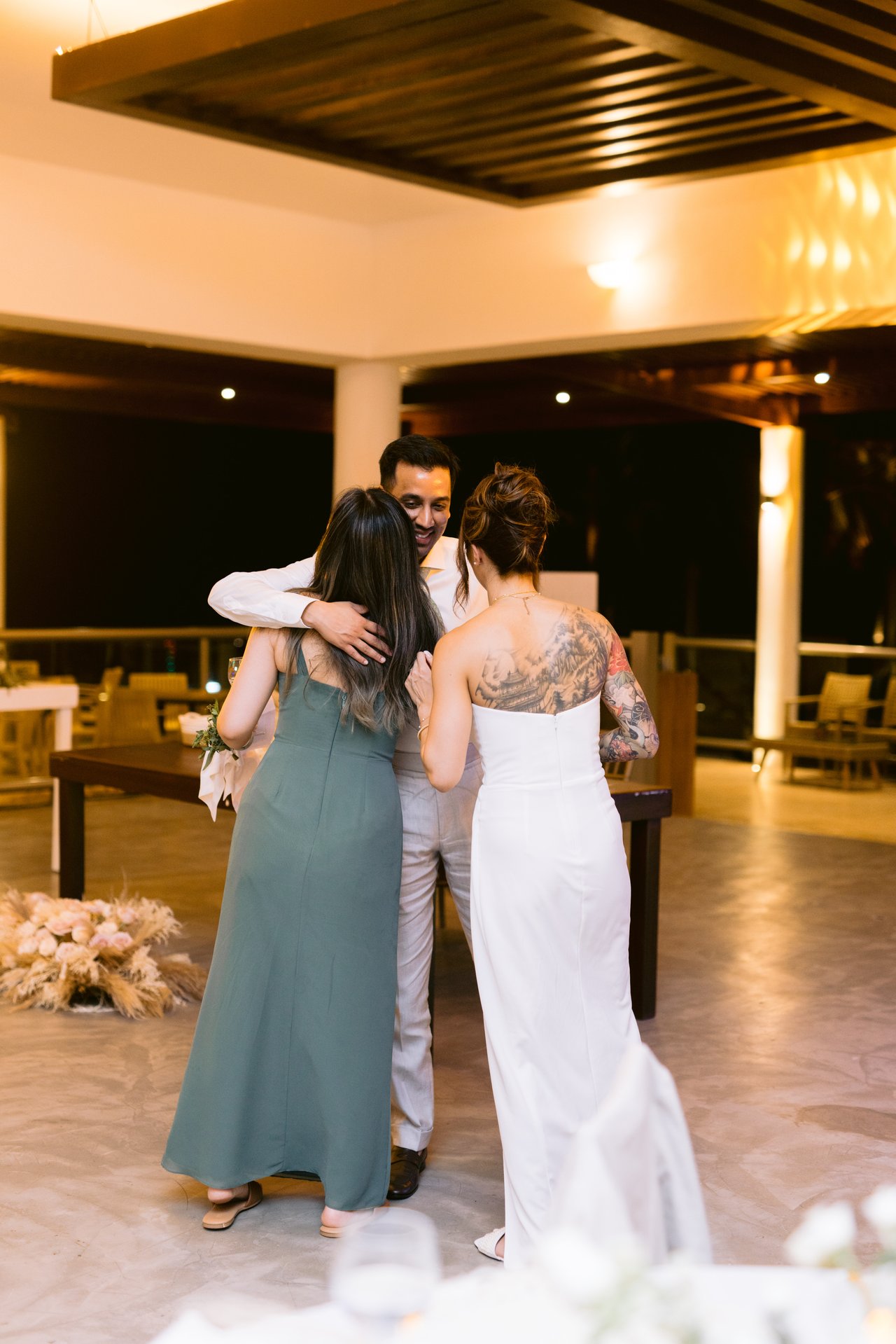 A hug between speeches