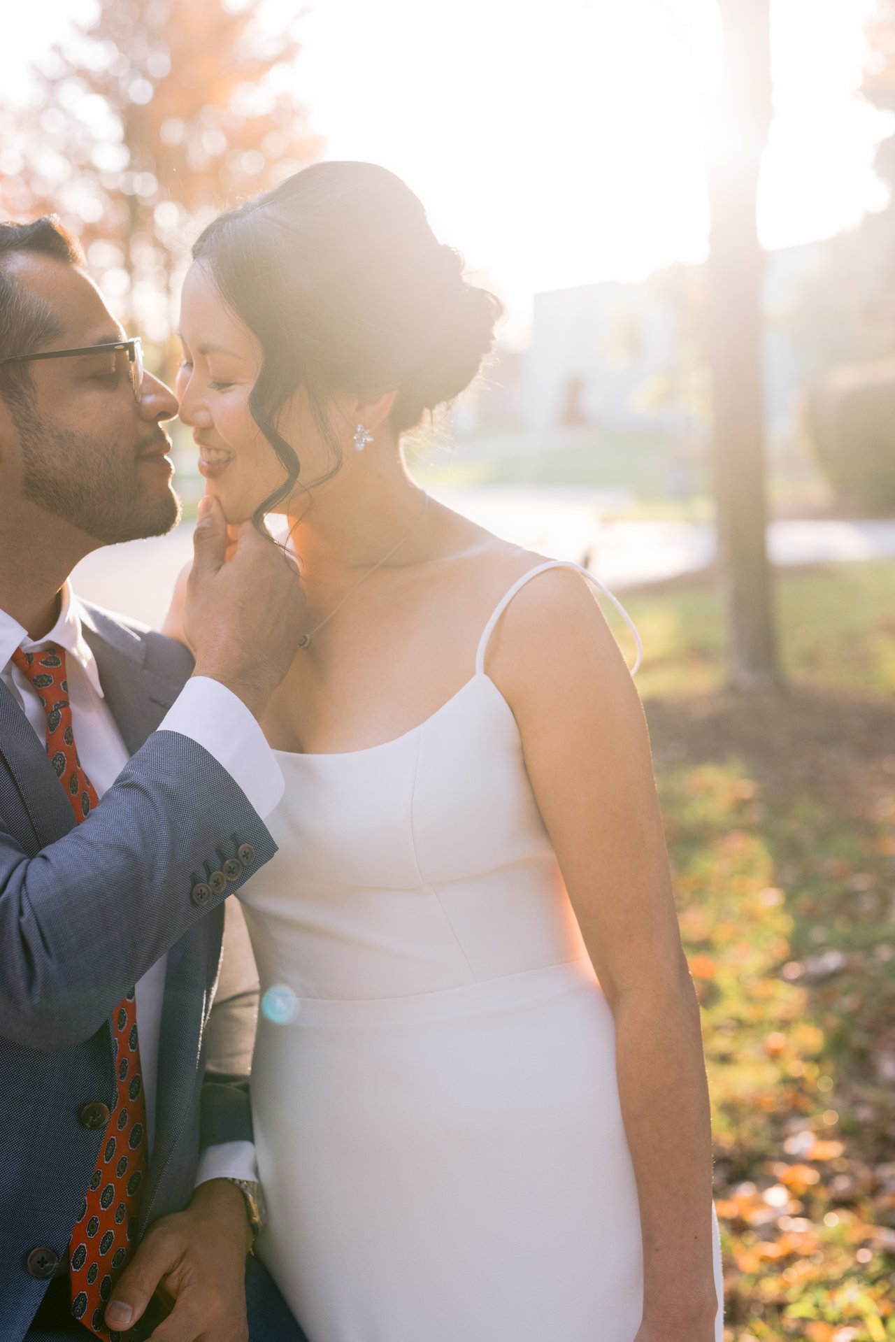 A tender, backlit moment between the two of them