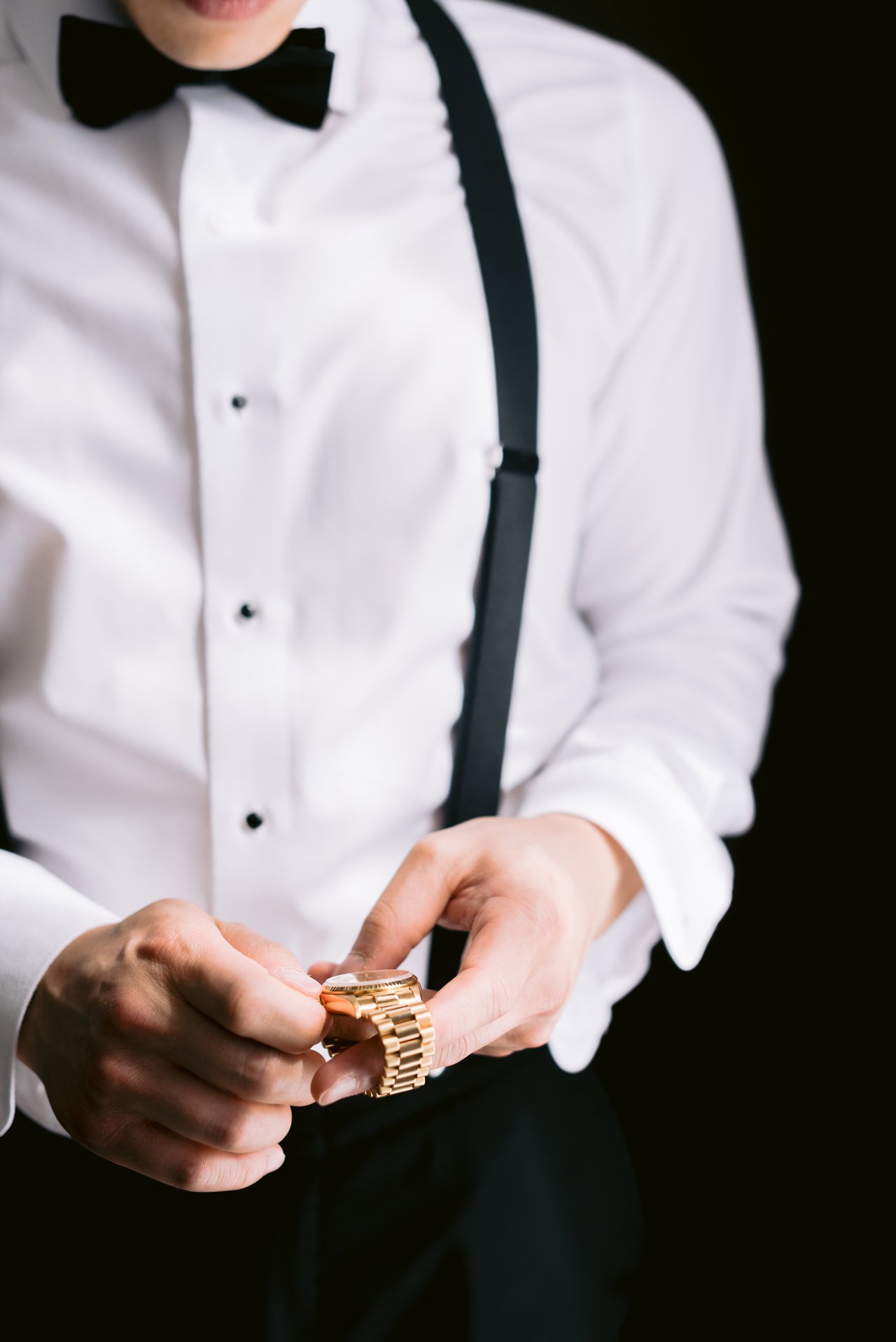 Harry with his watch and bow tie